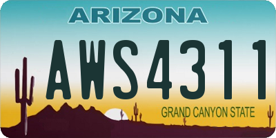 AZ license plate AWS4311