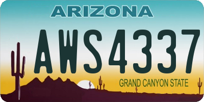 AZ license plate AWS4337