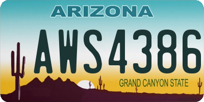 AZ license plate AWS4386