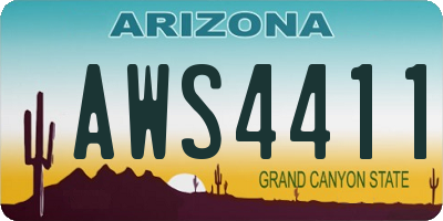 AZ license plate AWS4411