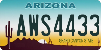 AZ license plate AWS4433