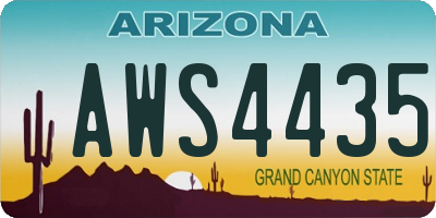 AZ license plate AWS4435