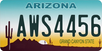 AZ license plate AWS4456
