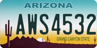 AZ license plate AWS4532