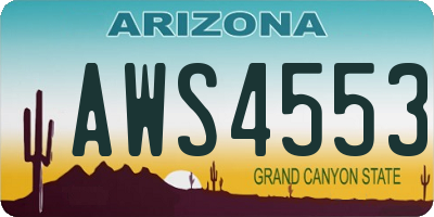 AZ license plate AWS4553