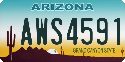 AZ license plate AWS4591