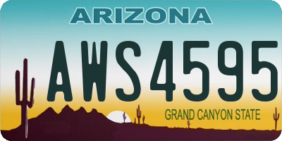 AZ license plate AWS4595
