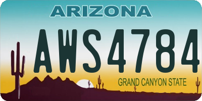 AZ license plate AWS4784
