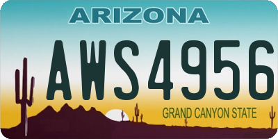 AZ license plate AWS4956