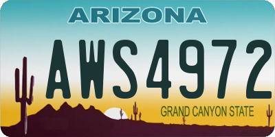 AZ license plate AWS4972