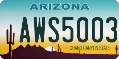 AZ license plate AWS5003