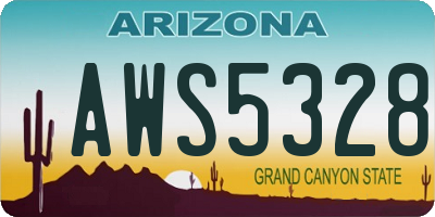 AZ license plate AWS5328