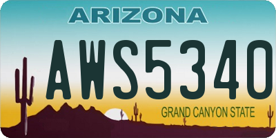 AZ license plate AWS5340