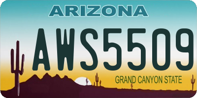 AZ license plate AWS5509