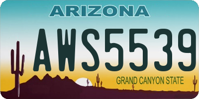 AZ license plate AWS5539