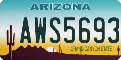 AZ license plate AWS5693