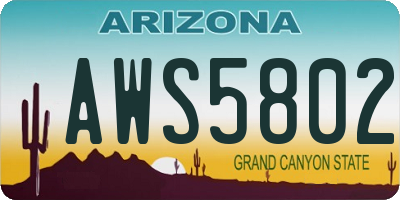 AZ license plate AWS5802
