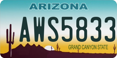 AZ license plate AWS5833