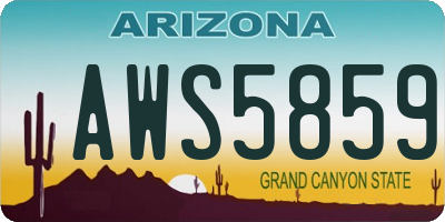 AZ license plate AWS5859