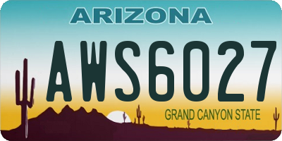 AZ license plate AWS6027