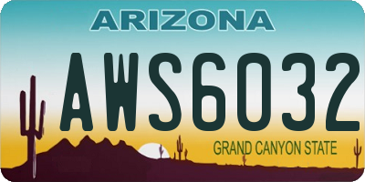 AZ license plate AWS6032