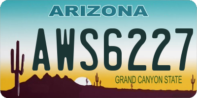 AZ license plate AWS6227