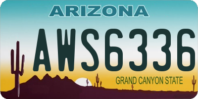 AZ license plate AWS6336