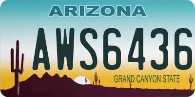 AZ license plate AWS6436