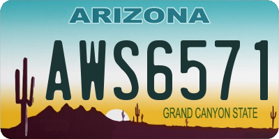 AZ license plate AWS6571