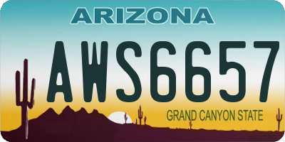 AZ license plate AWS6657