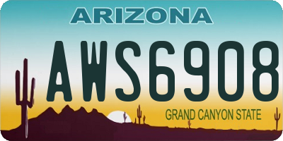 AZ license plate AWS6908