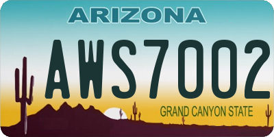 AZ license plate AWS7002