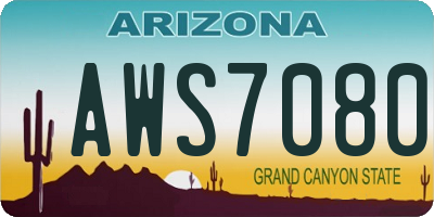 AZ license plate AWS7080