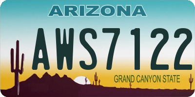AZ license plate AWS7122
