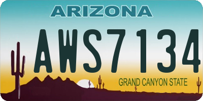 AZ license plate AWS7134