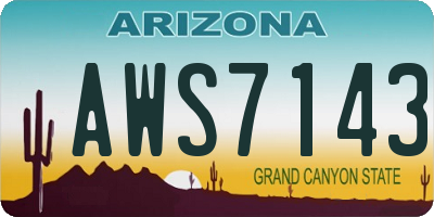 AZ license plate AWS7143