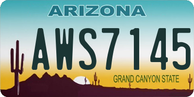 AZ license plate AWS7145