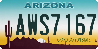 AZ license plate AWS7167