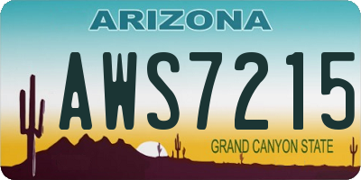 AZ license plate AWS7215