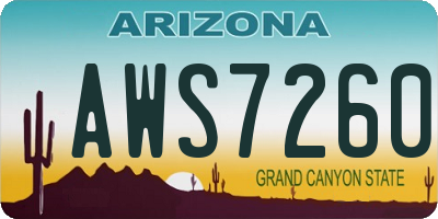 AZ license plate AWS7260
