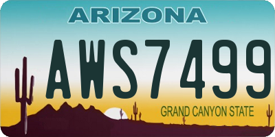 AZ license plate AWS7499