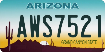 AZ license plate AWS7521