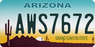 AZ license plate AWS7672