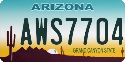 AZ license plate AWS7704