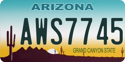 AZ license plate AWS7745
