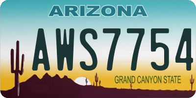 AZ license plate AWS7754