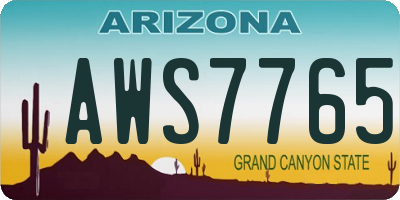 AZ license plate AWS7765