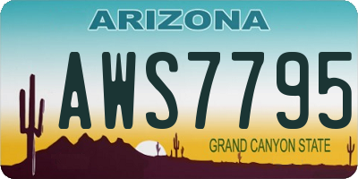 AZ license plate AWS7795