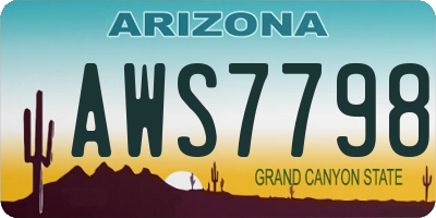 AZ license plate AWS7798
