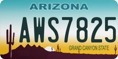 AZ license plate AWS7825